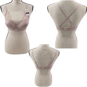 Maidenform Comfort Crush Pretty Lace Wireless Pink Bra – Small/Medium NWT
